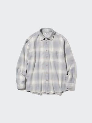 Сорочка Uniqlo сіра Flannel Regular Fit Shirt 6953 фото