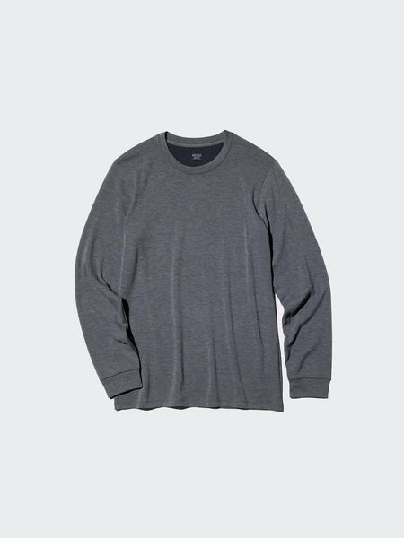 Лонгслів Uniqlo темно-сiрий HEATTECH Extra Warm Cotton Crew Neck T-Shirt (Long Sleeve) 8096 фото