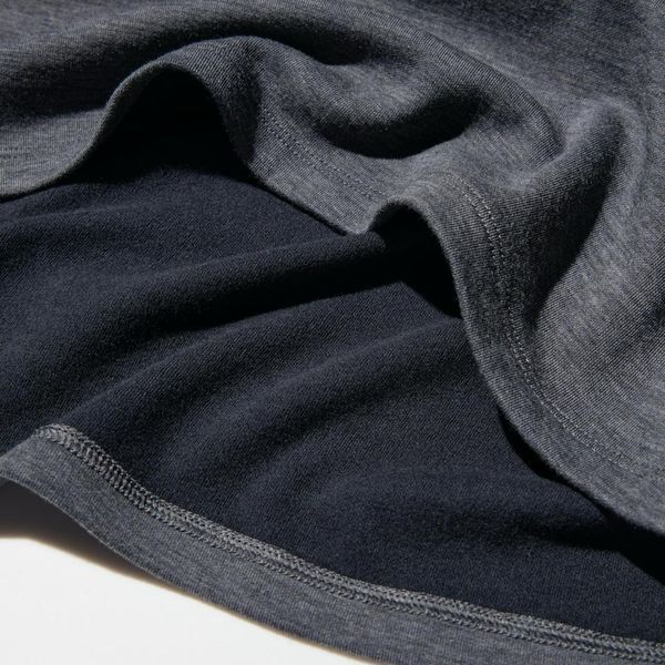 Лонгслів Uniqlo темно-сiрий HEATTECH Extra Warm Cotton Crew Neck T-Shirt (Long Sleeve) 8096 фото