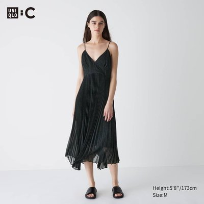 Сукня-камісоль Uniqlo:C чорна Pleated Camisole Printed Dress  66921 фото