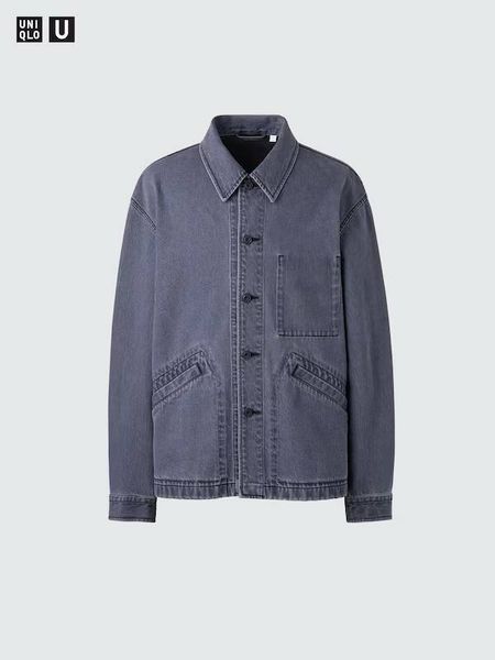 Жакет - сорочка Uniqlo U чорна Oversized Color Denim Jacket 8046 фото