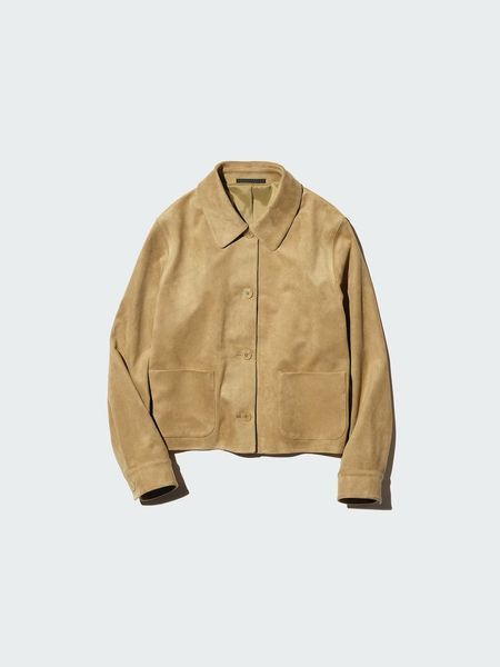 Жакет Uniqlo коричневий Suede Effect Short Jacket 8541 фото