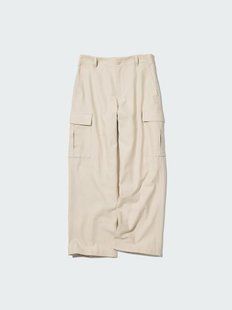 Брюки-карго Uniqlo світлі Wide Straight Cargo Trousers (Long) 7036 фото