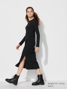 Сукня Uniqlo чорна Ribbed Dress 70661 фото