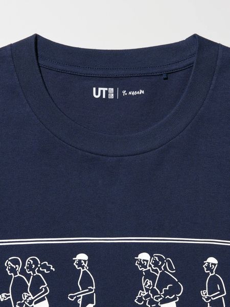 Футболка Uniqlo темно-синяя Yu Nagaba UT (Short Sleeve Graphic T-Shirt) 82171 фото