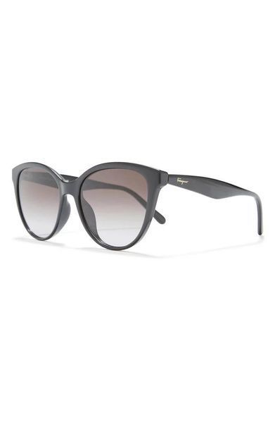 Солнцезащитные очки Salvatore Ferragamo черные 54mm Cat Eye Sunglasses 8073 фото