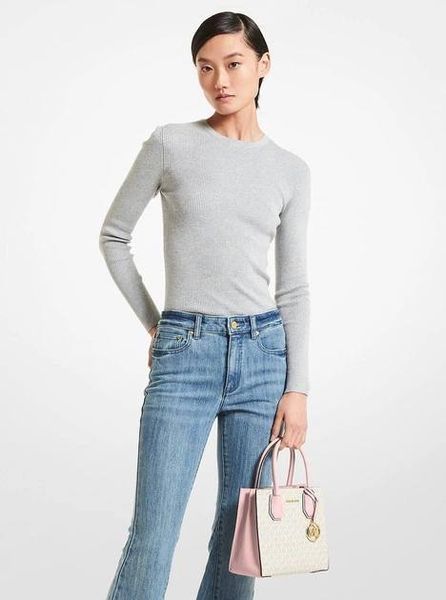 Сумка Michael Kors ванильная Mercer Medium Logo And Leather Accordion Crossbody Bag 8303 фото