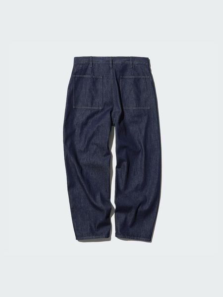 Джинсы Uniqlo темно-синие Wide Tapered Jeans 77961 фото