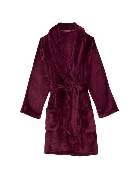 Халат Victoria's Secret бордовий Short Cozy Robe  6880 фото