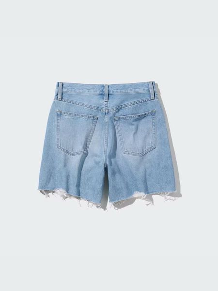 Шорты Uniqlo джинсовые High Rise Baggy Denim Shorts  7385111 фото