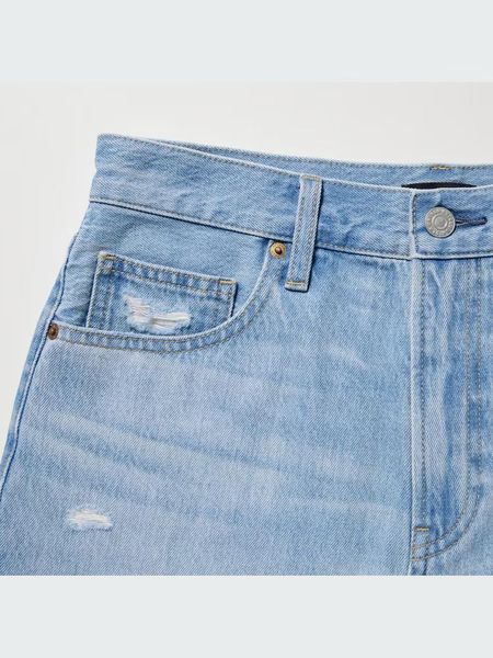 Шорты Uniqlo джинсовые High Rise Baggy Denim Shorts  7385111 фото