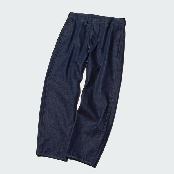 Джинсы Uniqlo темно-синие Wide Tapered Jeans 77961 фото