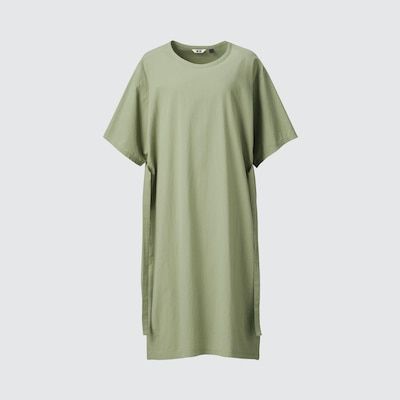 Сукня Uniqlo U оливкова 3Way Seersucker Short-Sleeve Dress 6696 фото