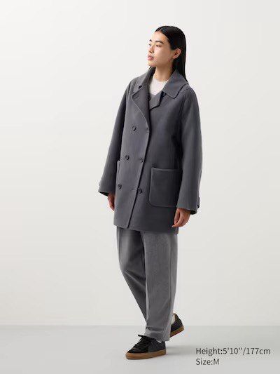 Пальто Uniqlo+COMPTOIR DES COTONNIERS сiре Double Face Half Coat | Relaxed 7077 фото