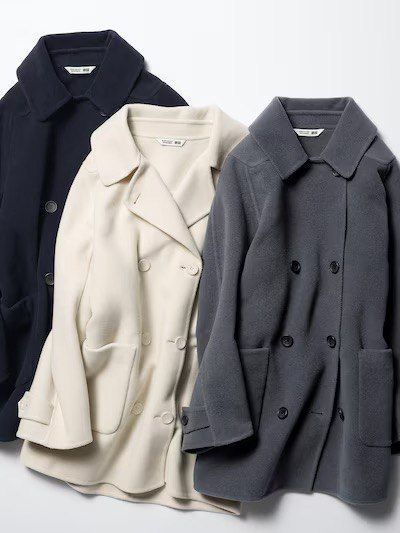 Пальто Uniqlo+COMPTOIR DES COTONNIERS сiре Double Face Half Coat | Relaxed 7077 фото