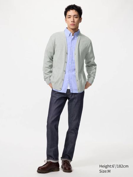 Каржиган Uniqlo коричневий Knitted V-Neck Cardigan 8334 фото