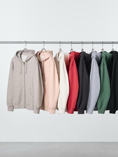 Худи Uniqlo бежевая Sweat Full-Zip Hoodie 8471 фото