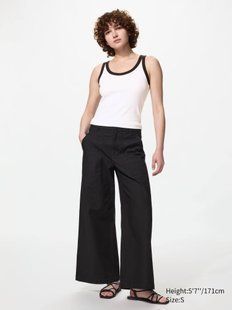 Брюки Uniqlo чорні Cotton Canvas Utility Trousers 8476 фото