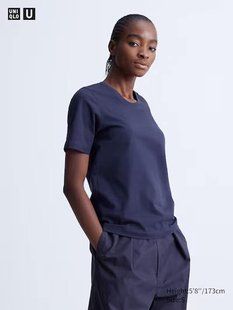 Футболка Uniqlo із серії U темно-синя Supima&reg; Cotton 6923 фото