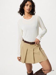 Лонгслів Uniqlo бiлий Sheer Crew Neck T-Shirt (Long Sleeve) 8469 фото