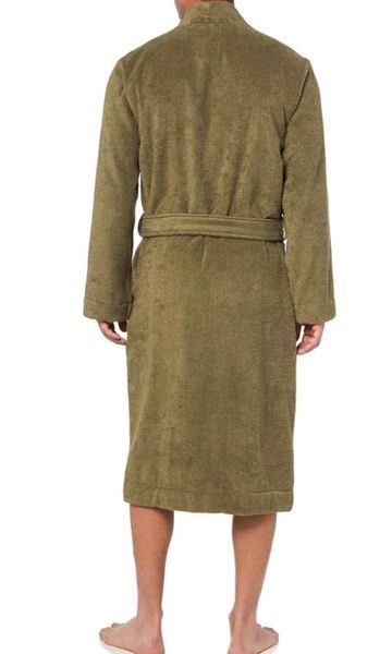 Халат HUGO оливковый Mens Long Terry Robe With Embroidered Logo  7797 фото