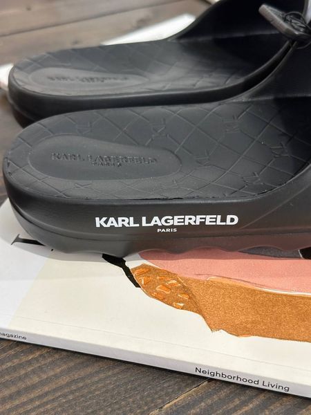 Слайди Karl Lagerfeld Paris черные Block Logo Slide Sandal  7464 фото
