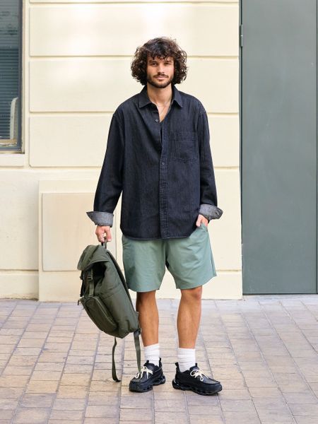 Рубашка Uniqlo черная джинсовая Denim Shirt  79811 фото