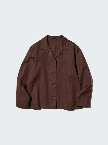 Жакет Uniqlo черный льняной Linen Blend Coverall 83431 фото