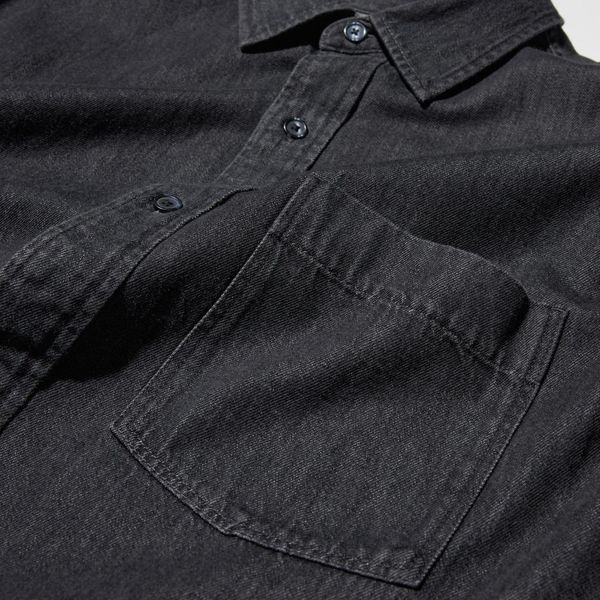 Рубашка Uniqlo черная джинсовая Denim Shirt  79811 фото