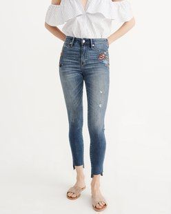 Джинсы "super skinny" с вышивкой Abercrombie & Fitch 2323 фото