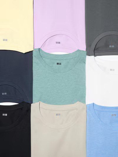 Футболка Uniqlo бежева базова Crew neck 7204 фото