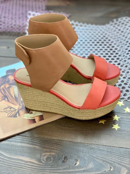 Босоніжки Lucky Brand коричнево-кораловi 171 фото