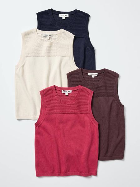 Топ Uniqlo червоний Cotton Sweater | Sleeveless 8390 фото