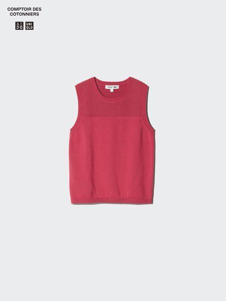 Топ Uniqlo червоний Cotton Sweater | Sleeveless 8390 фото