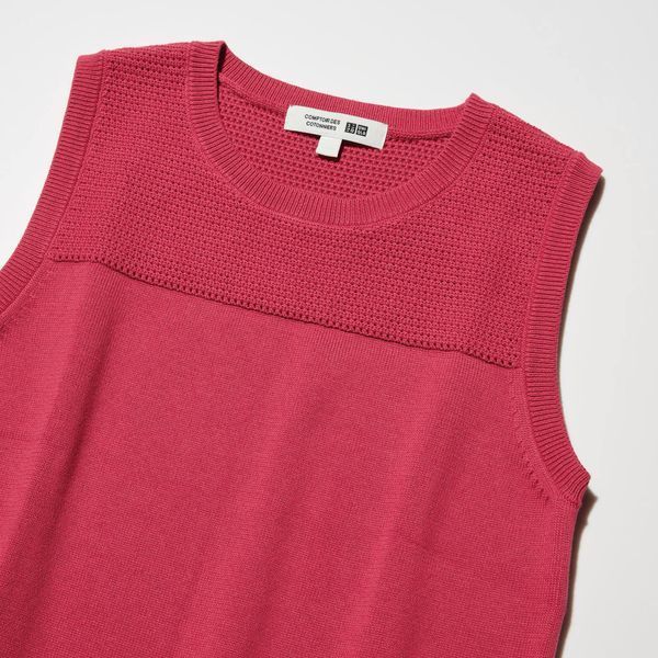 Топ Uniqlo червоний Cotton Sweater | Sleeveless 8390 фото