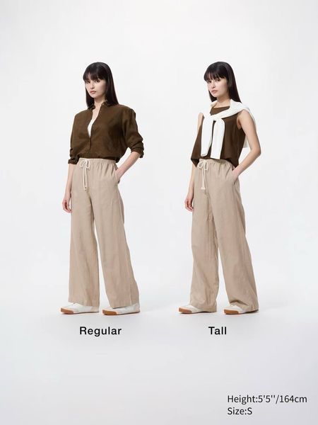 Брюки Uniqlo оранжевые Linen Blend Easy Trousers 80841 фото