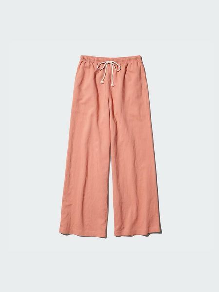 Брюки Uniqlo оранжевые Linen Blend Easy Trousers 80841 фото
