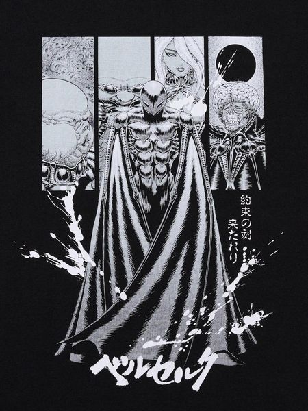 Футболка Uniqlo черная MANGA curation UT Graphic T-Shirt | Berserk 8190 фото