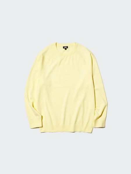 Светр Uniqlo жовтий Washable Cotton Crew Neck Jumper 8259 фото