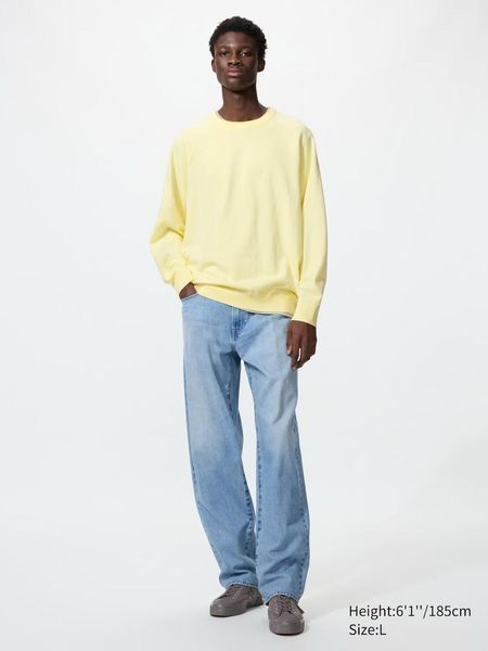 Светр Uniqlo жовтий Washable Cotton Crew Neck Jumper 8259 фото