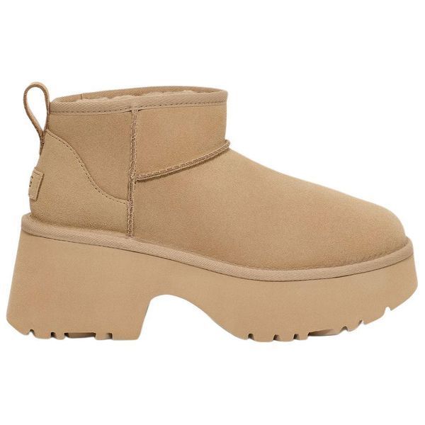 Зимовi UGG свiтло-бежевi Classic Ultra Mini New Heights Platform Boot  8598 фото