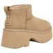 Зимовi UGG свiтло-бежевi Classic Ultra Mini New Heights Platform Boot  8598 фото 4