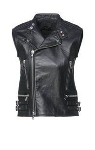 Шкіряний жилет Diesel Black Gold чорний 7707 фото