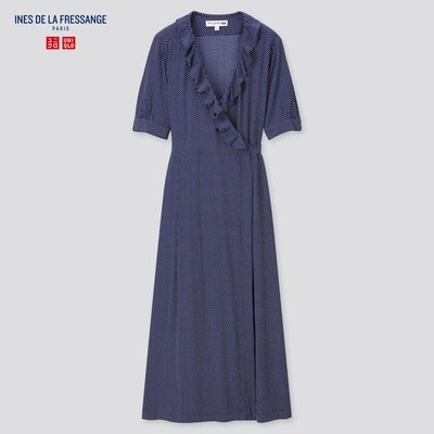 Сукня Uniqlo+Ines De La Fressange темно-синя в мілкий горох 6569 фото