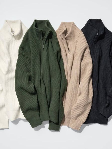 Светр Uniqlo білий Souffle Yarn Half-Zip Sweater 85031 фото