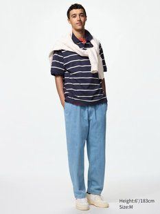Брюки Uniqlo голубые Stretch Easy Ankle Trousers (Denim) 85331 фото