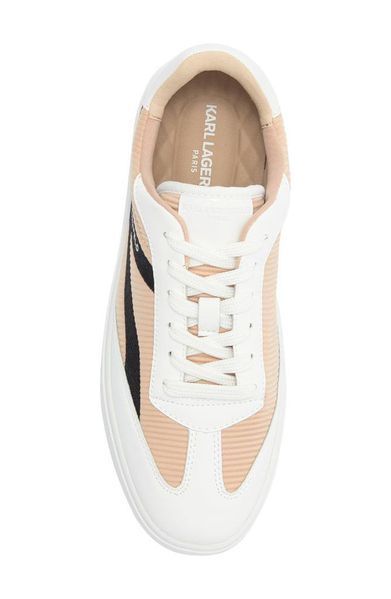 Кеды Karl Lagerfeld Paris бело-коричневые кожаные Shila Platform Sneaker 79251 фото