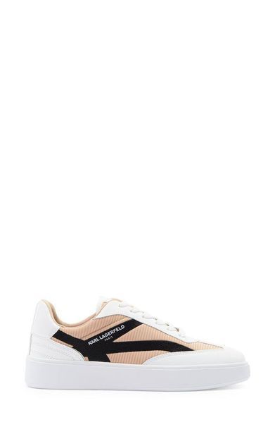 Кеды Karl Lagerfeld Paris бело-коричневые кожаные Shila Platform Sneaker 79251 фото