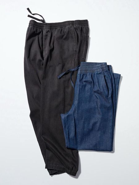 Брюки Uniqlo голубые Stretch Easy Ankle Trousers (Denim) 85331 фото