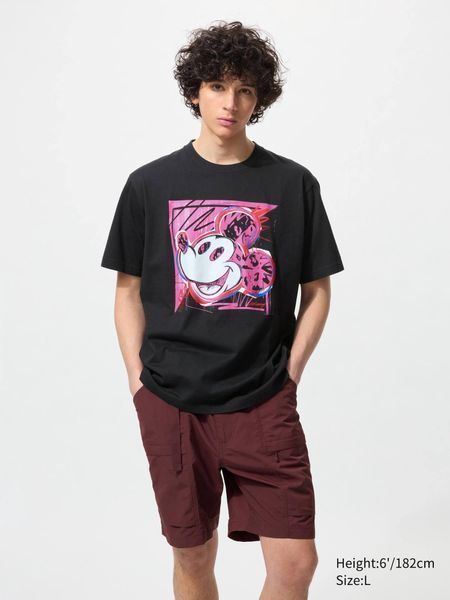 Футболка Uniqlo черная Disney's Mickey Faces UT Graphic T-Shirt 8028 фото